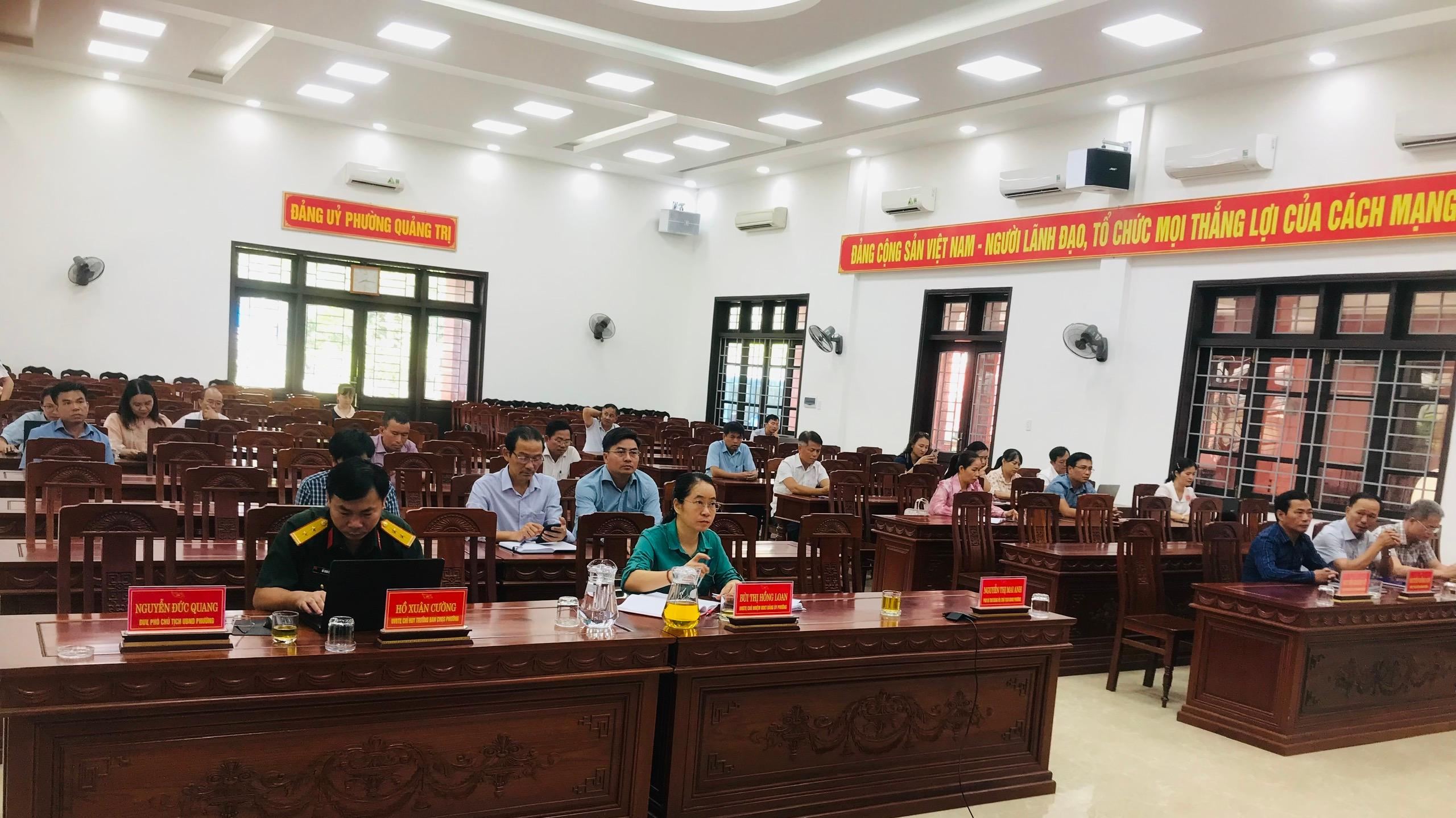 Phường Quảng Trị kết nối Hội nghị toàn quốc quán triệt và triển khai Nghị quyết của Bộ Chính trị về phát triển kinh tế có vốn đầu tư nước ngoài