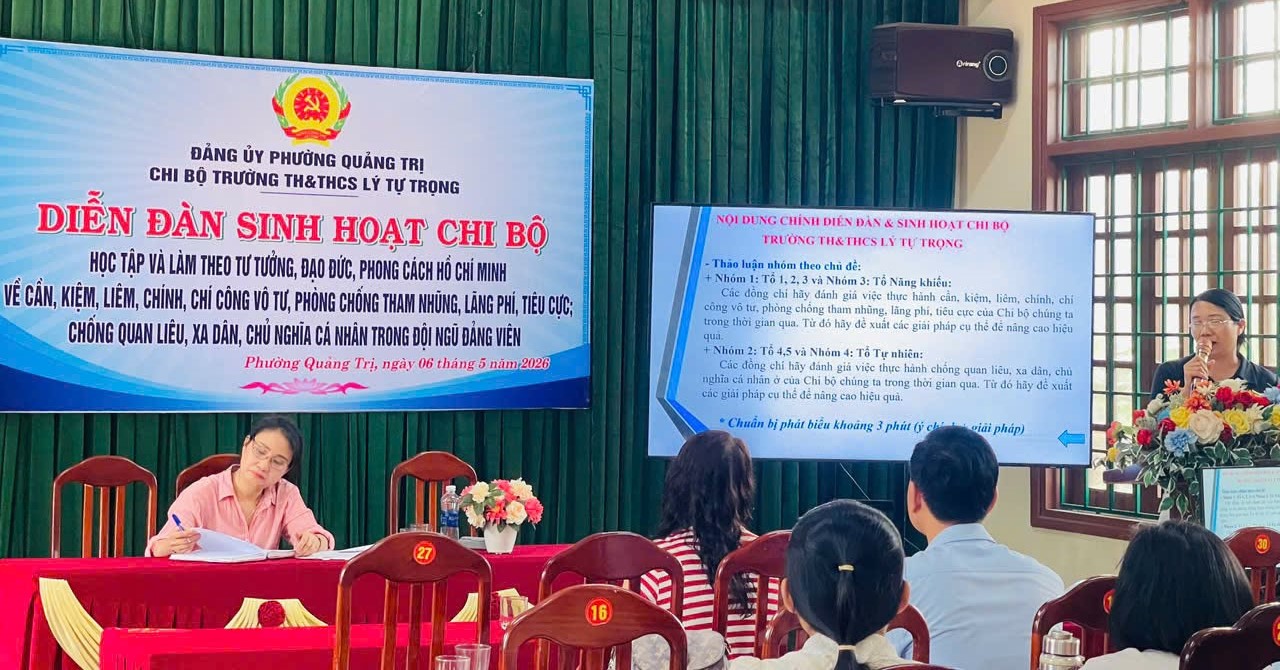 Chi bộ Trường Tiểu học và THCS Lý Tự Trọng nâng cao chất lượng học tập, quán triệt nghị quyết gắn với bảo vệ nền tảng tư tưởng của Đảng trên không gian mạng